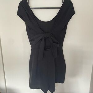 Urban Outfitters black bow back romper